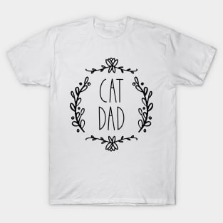 Cat Dad | Ornate | Black T-Shirt